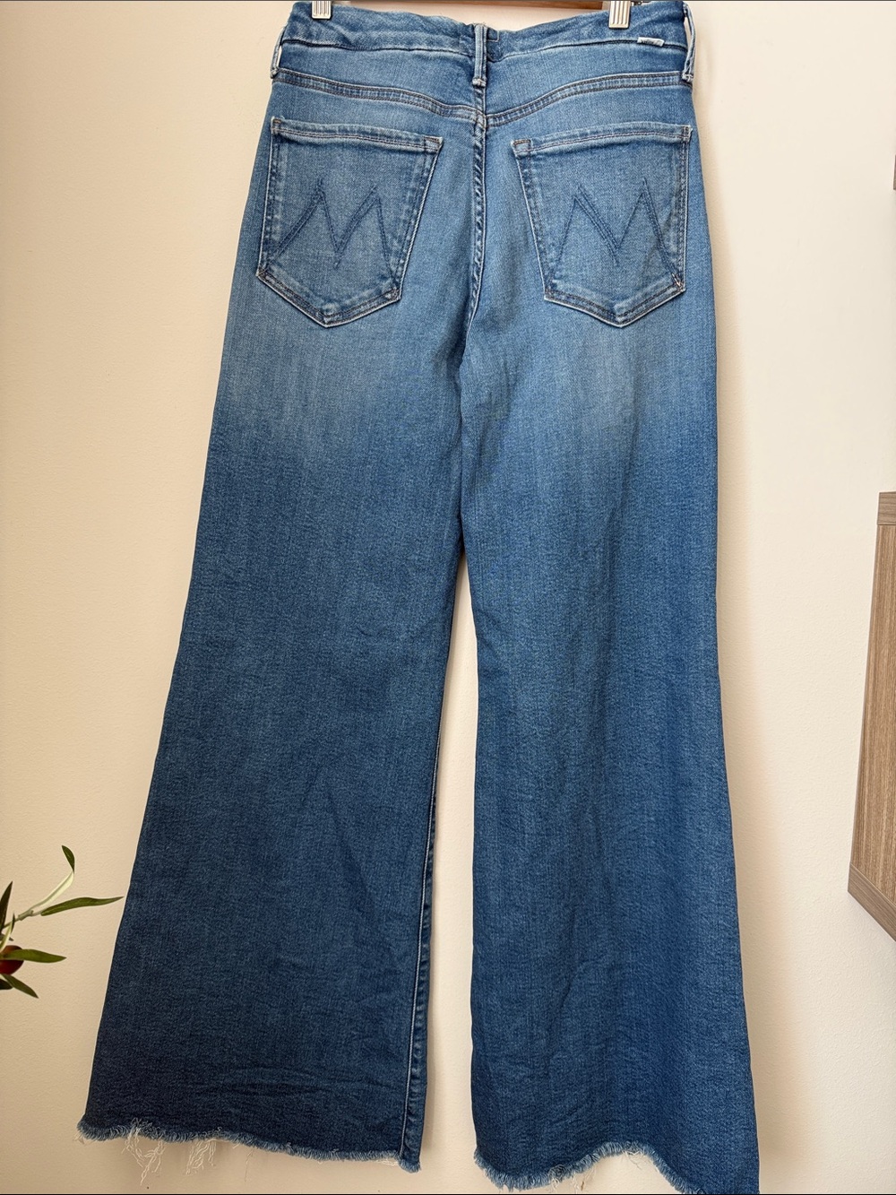 MOTHER Blue High-Rise Wide Leg Flare Jeans - Picture 3 of 14